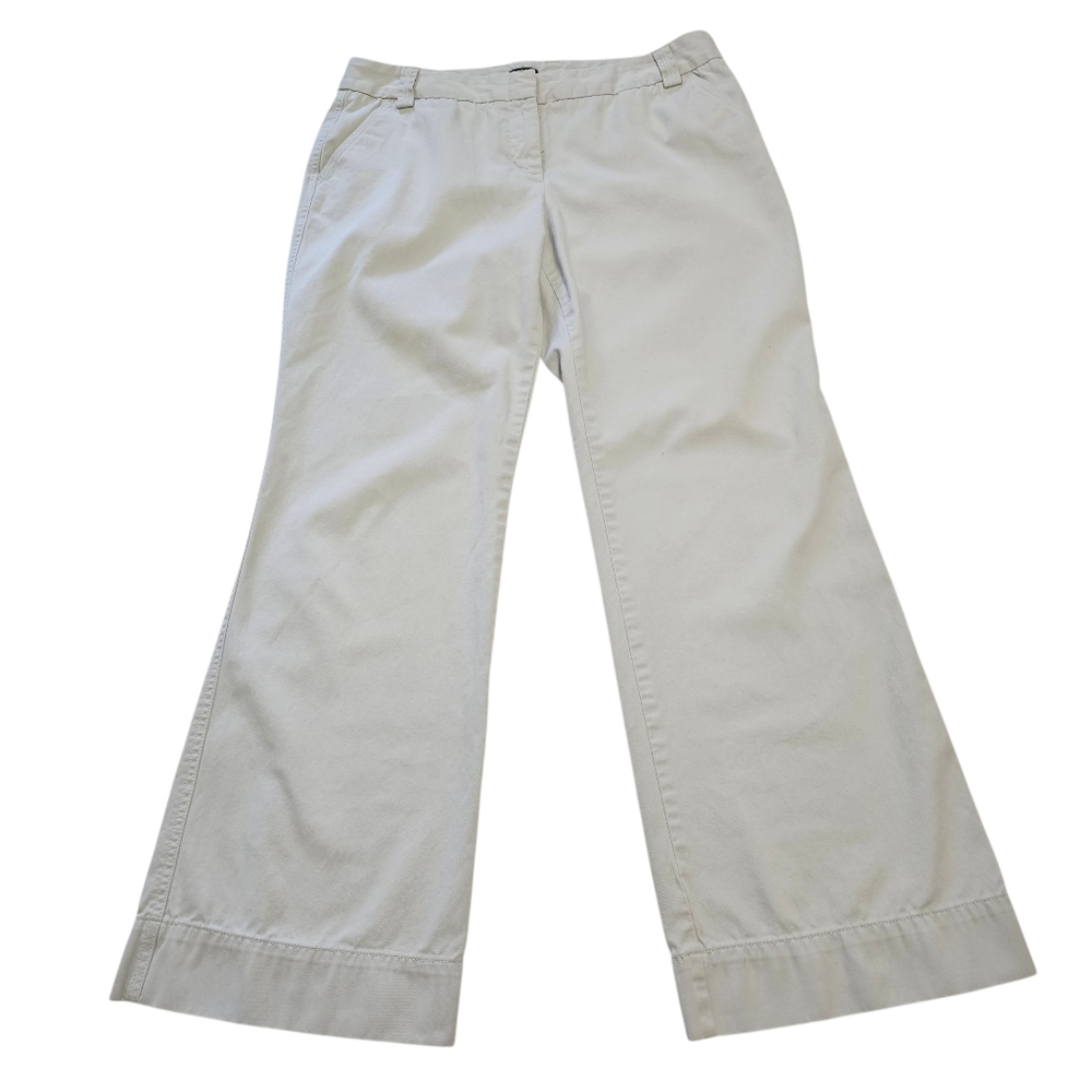 J.Crew Favorite Fit Women's Wide Leg Chino Pants Preppy Sz 14R